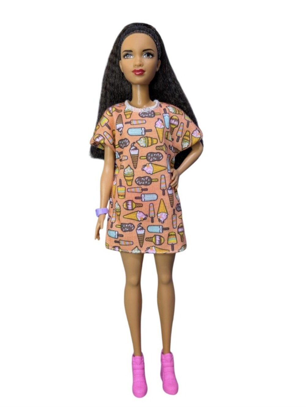2016 Mattel Barbie Fashionistas Doll W/ Petite Ice Cream Dress - Original Outfit
